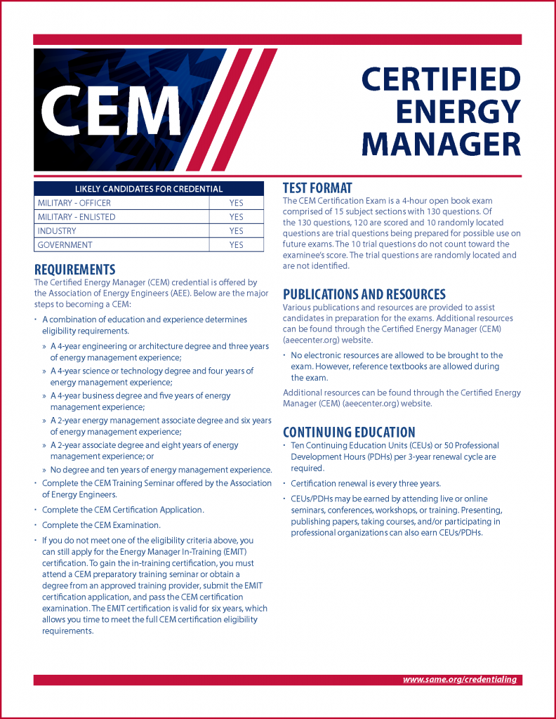 Certified Energy Manager 