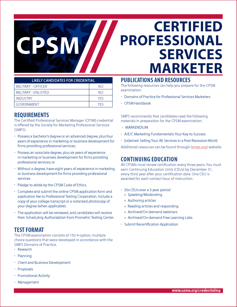 Certified Professional Services Marketer